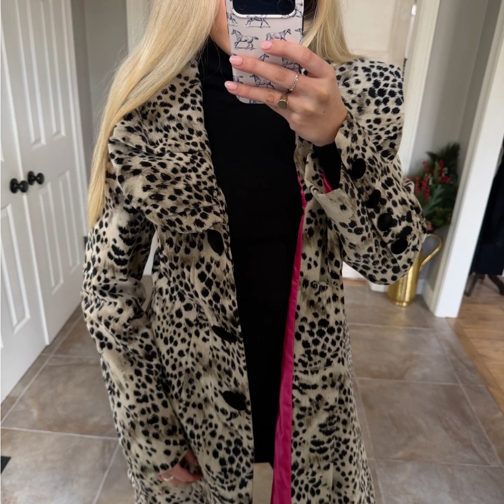 Chic Leopard Print Faux Fur Jacket